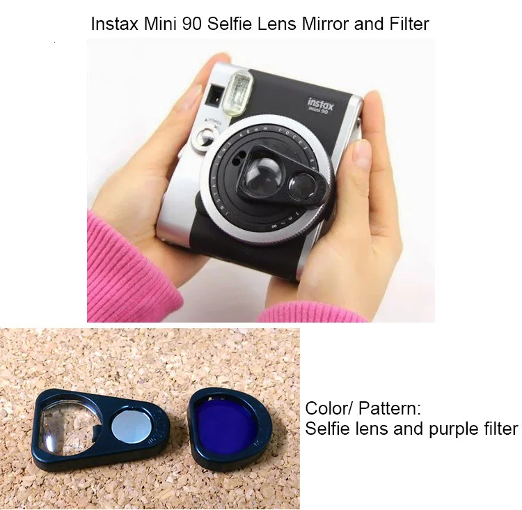 Instax Mini Close Up набор объективов с зеркалом для селфи и цветным фильтром для камеры моментальной печати Fujifilm 90