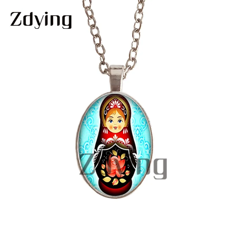 Zdying Винтажные Ювелирные изделия синие и белые цветы овальная подвеска ожерелье