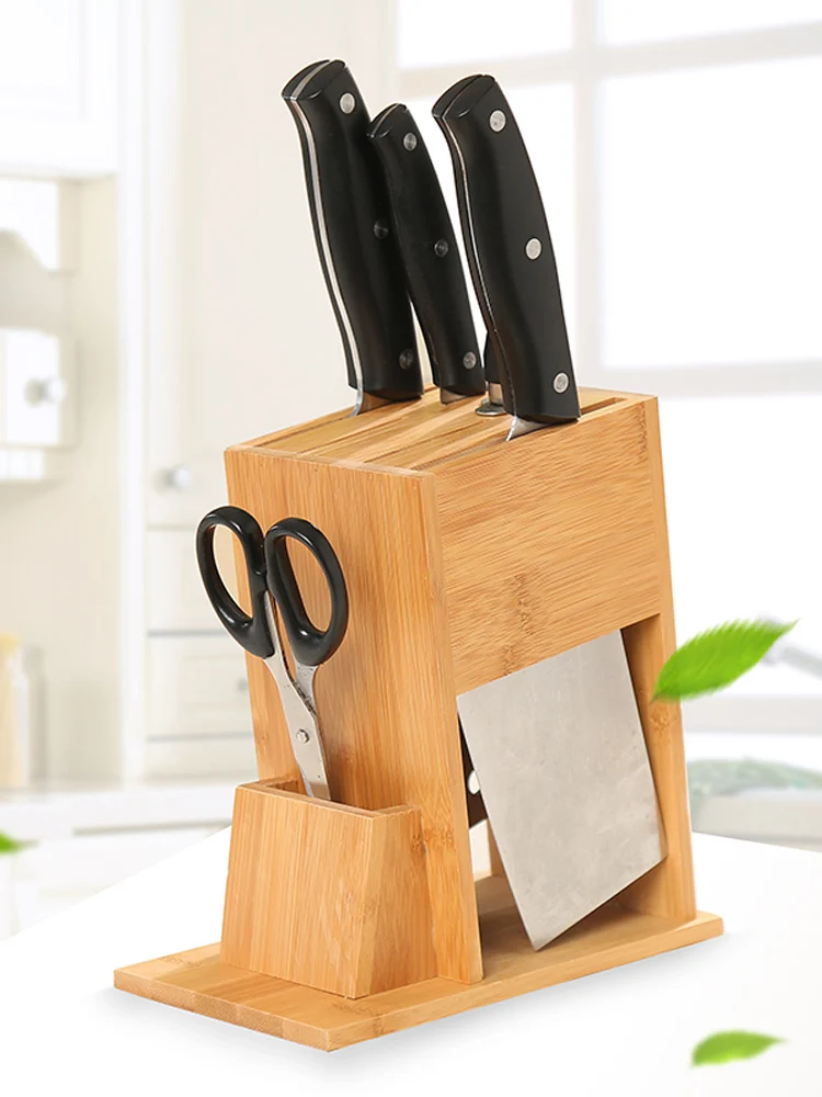

Стойка для кухонных ножей стойка для кухонных ножей бытовой бамбуковый поставок ножей стеллаж для хранения Многофункциональная подставка ...