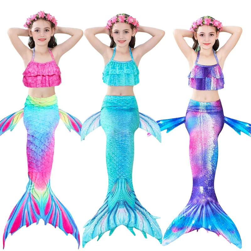 3 шт. Детский комплект для купания Русалочка|Костюмы девочек| |