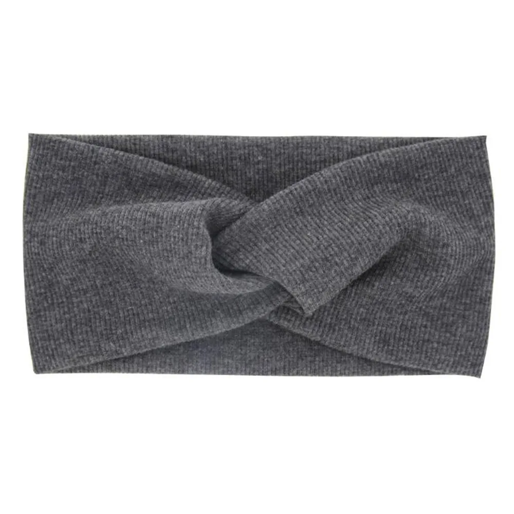 

2021 Cute Solid Color Baby Turban Girls Cotton Twisted Knotted Headband Elastic Hairbands Children Head Wraps Hair Accessories