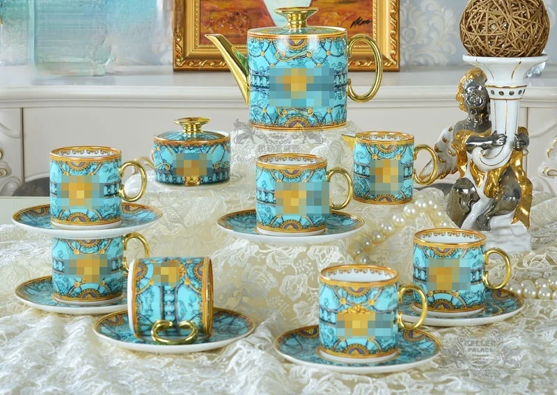 

European tea set glazed bone China coffee English afternoon ceramic cup
