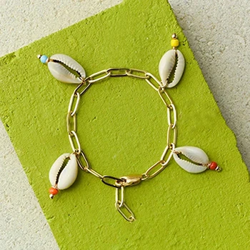 bracelet Цепочка Из Нержавеющей Стали, каури, ожерелье в оправе, колье, аксессуары, массивные ожерелья для женщин, женские ювелирные изделия, бохо - Окраска металла: bracelet