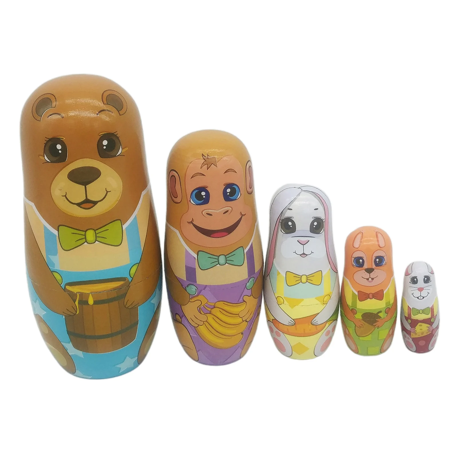 

5 шт. русская DollsMatryoshka куклы для детей рождественские украшения, деревянные игрушки подарки, стильная футболка с изображением персонажей ви...