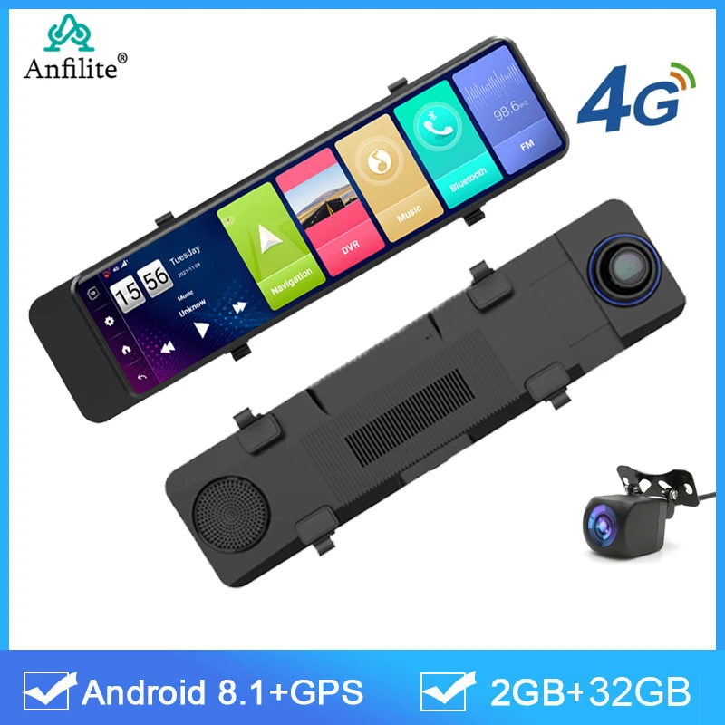 

Автомобильный видеорегистратор, 11 дюймов, тройной экран, 4G, Android 1080, 2 ГБ + 32 ГБ, GPS-навигация, Автомобильное зеркало заднего вида, P, Автомобильн...