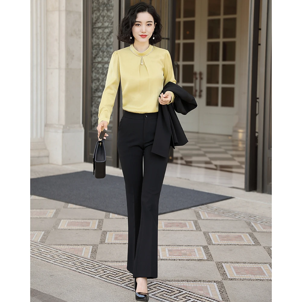 

2020 New Autumn Elegant Solid White OL Female Blouse Long Sleeve Office Lady Shirt Formal Tops Plus Size Clothing For Women