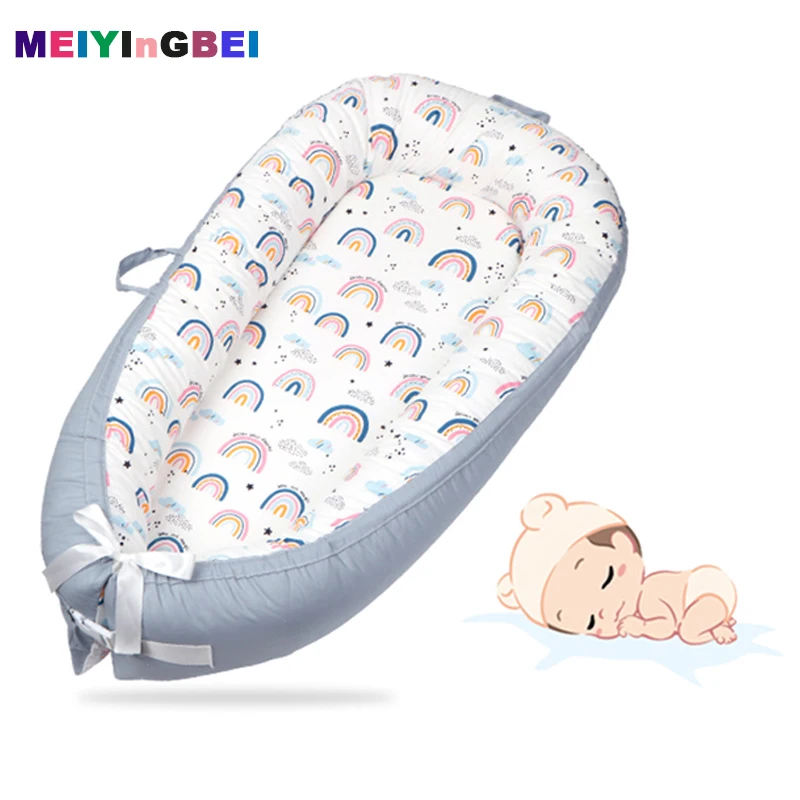 Newborn Baby Lounger Portable Baby Nest Bed for Girls Boys Cotton Crib Toddler Bed Baby Nursery Carrycot Co Sleeper Bed