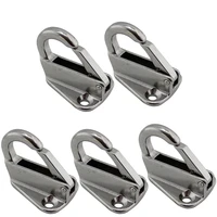 5pcs stainless steel 316 spring fender hook snap attach rope boat sail tug ship marine hardware high polished yacht accessories