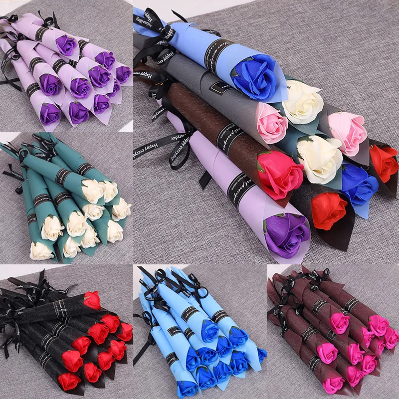 1PC Soap Bouquet Single Rose Company Event Shopping Mall Opening Promotion Valentine's Day Street Sweeping Ceremony Flower |