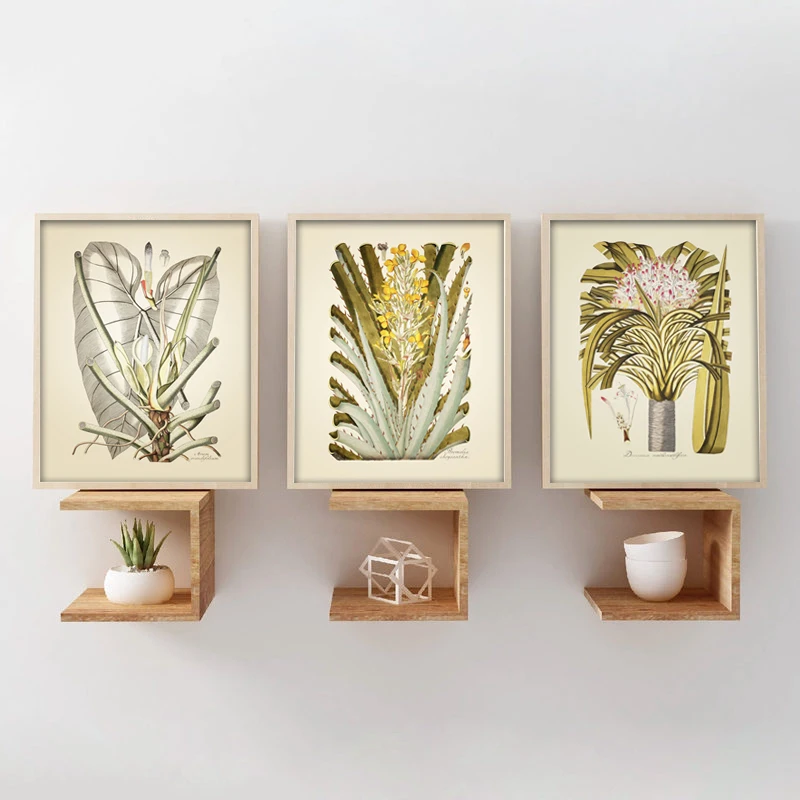 Художественная живопись в винтажном стиле ветви и листья картины для дома