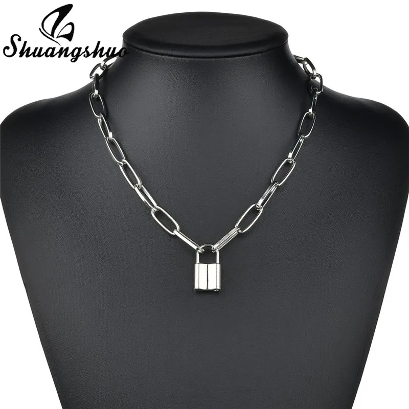 Ожерелье-чокер EBOY в стиле стимпанк золотистого цвета с замком хип-хоп Рок Висячие