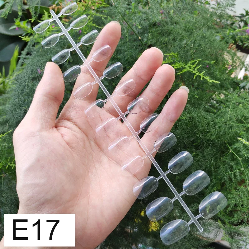 E17 X 5PCs 18 смешанных цветов короткие круглые кончики для Ногтей Полное покрытие накладные кончики для Ногтей пресс на поддельные ногти яркие цвета - Цвет: E17 X 5PCs