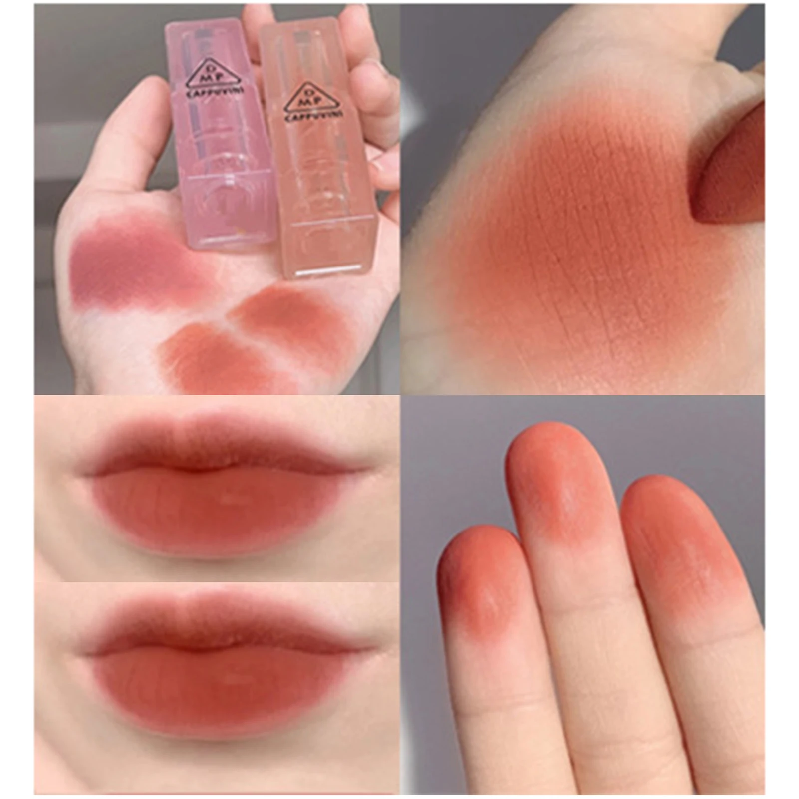 

2 Color Velvet Matte Lipstick Moisturizing Lipstick Non-stick Cup Long Lasting Waterproof Lip Makeup Dark Red Orange Rose Cream
