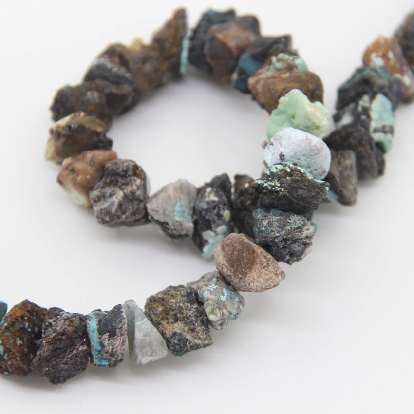 Натуральные бирюзовые бусины в форме Nugget рифленые для изготовления кулонов