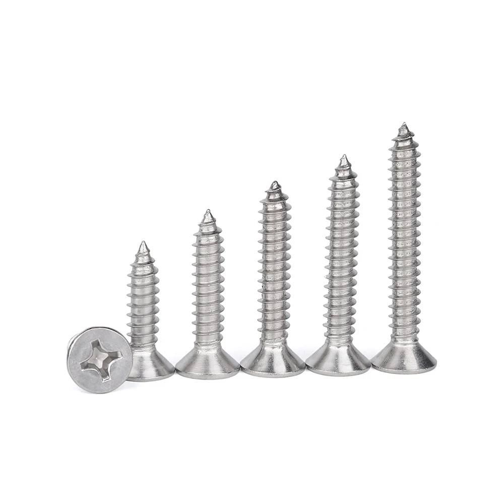 Self Tapping Wood Screw Flat Head Small Phillips Cross Countersunk Bolt 304Stainless Steel M1 M1.2 M1.4 M1.7 M2 M4 M5 M6 M8 images - 6
