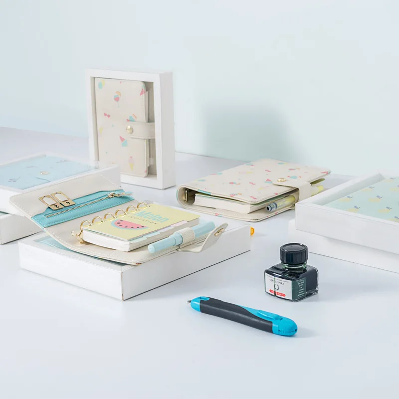 A6 летний планировщик 2021 подарочная коробка синий зеленый мультяшный блокнот