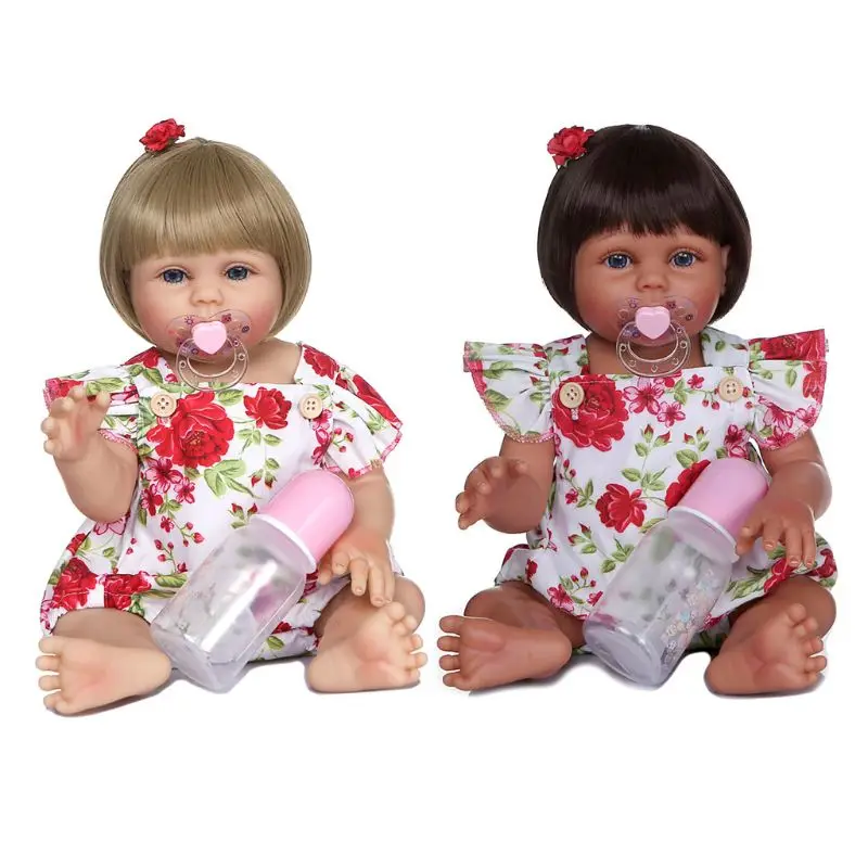 

47cm Realistic Doll Full Soft Vinyl Toddler Babies Lifelike Flower Girl Toy Gift 54DA