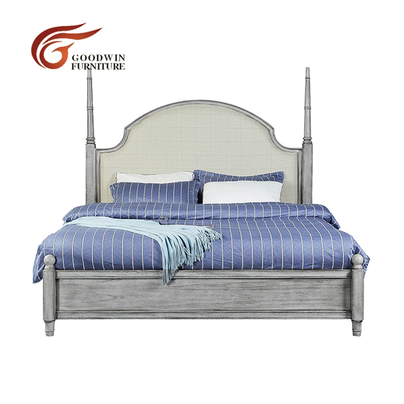 King Bed 1.8M Современный светильник для спальни серый цвет деревянная мебель мягкая ткань задняя кровать и Ночная стойка комод WA402 - Цвет: King Bed 1.8M