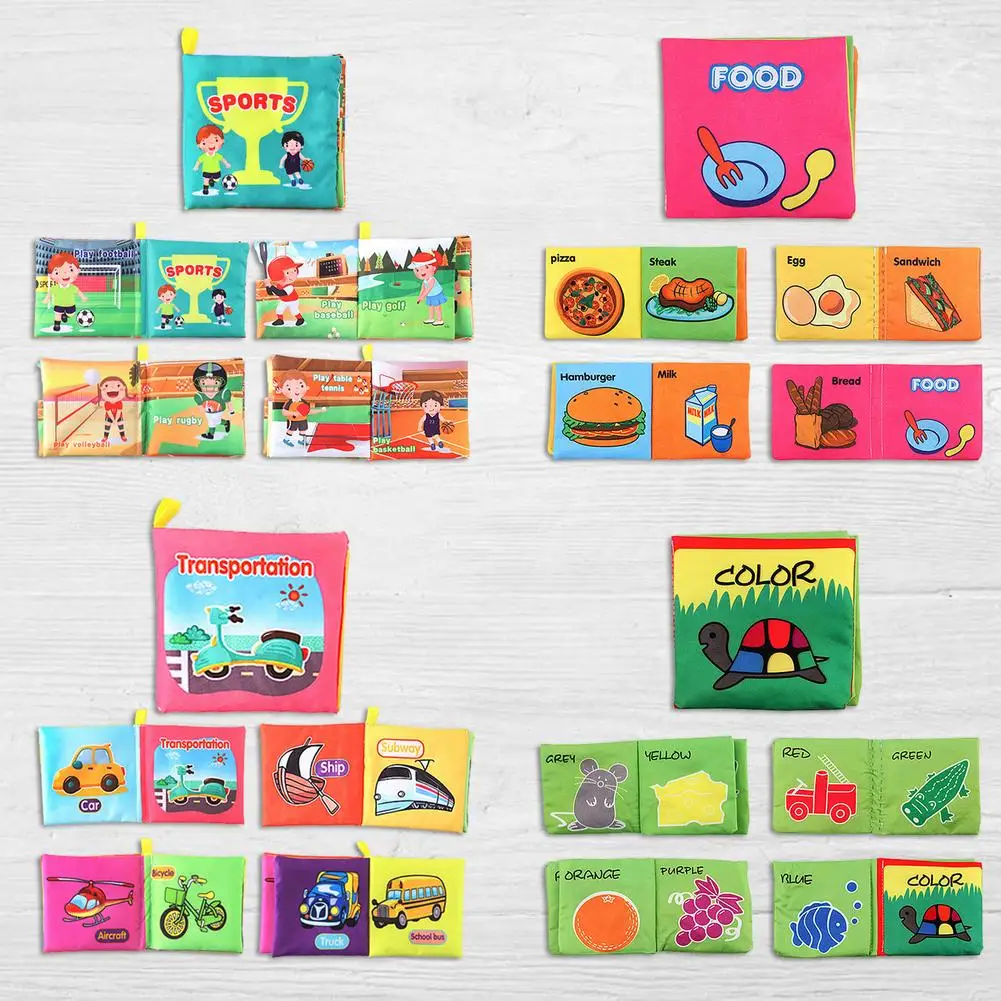 Libros de tela suaves para beb&eacute;s, libros silenciosos de colores 3D para beb&eacute;s de 0 a 12 meses, a prueba de roturas, 1 Juguetes educativos de Aprendizaje Temprano-5
