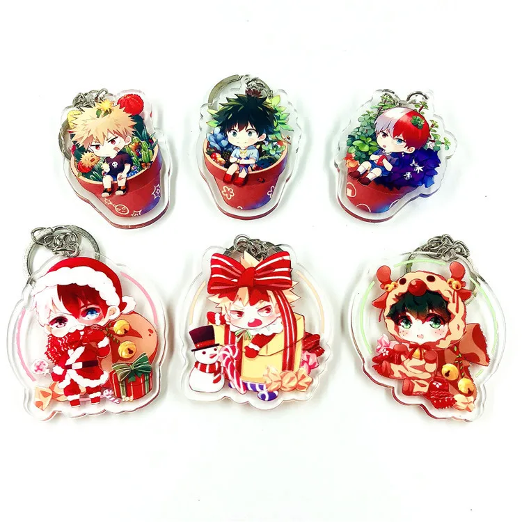 Милый брелок для ключей с героями мультфильмов Наруто/моя геройская академия