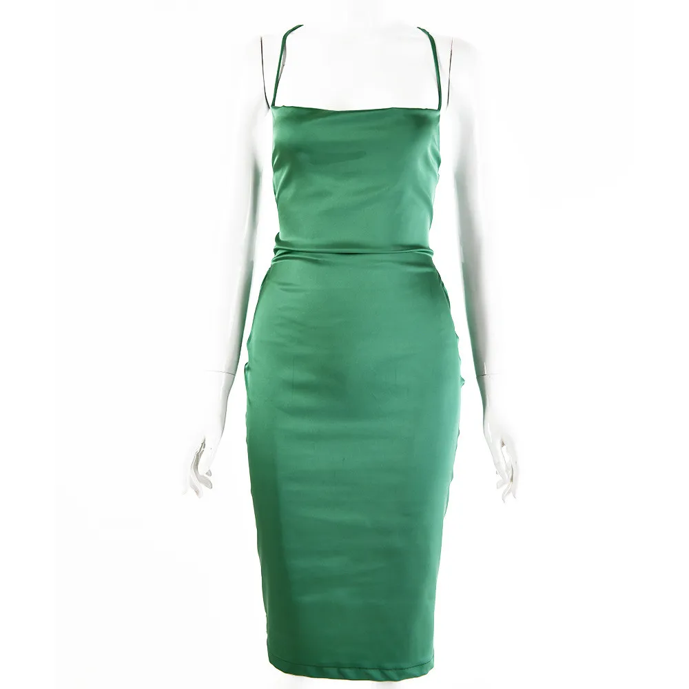 Женское атласное платье с открытой спиной вечерние наряды пикантная Клубная