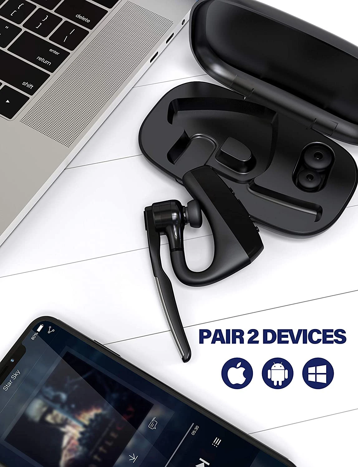

Bluetooth Headset Wireless Bluetooth Earphone HD Noise Reduction Dual Suitable For IPhone Xiaomi Huawei Samsung Smartphone