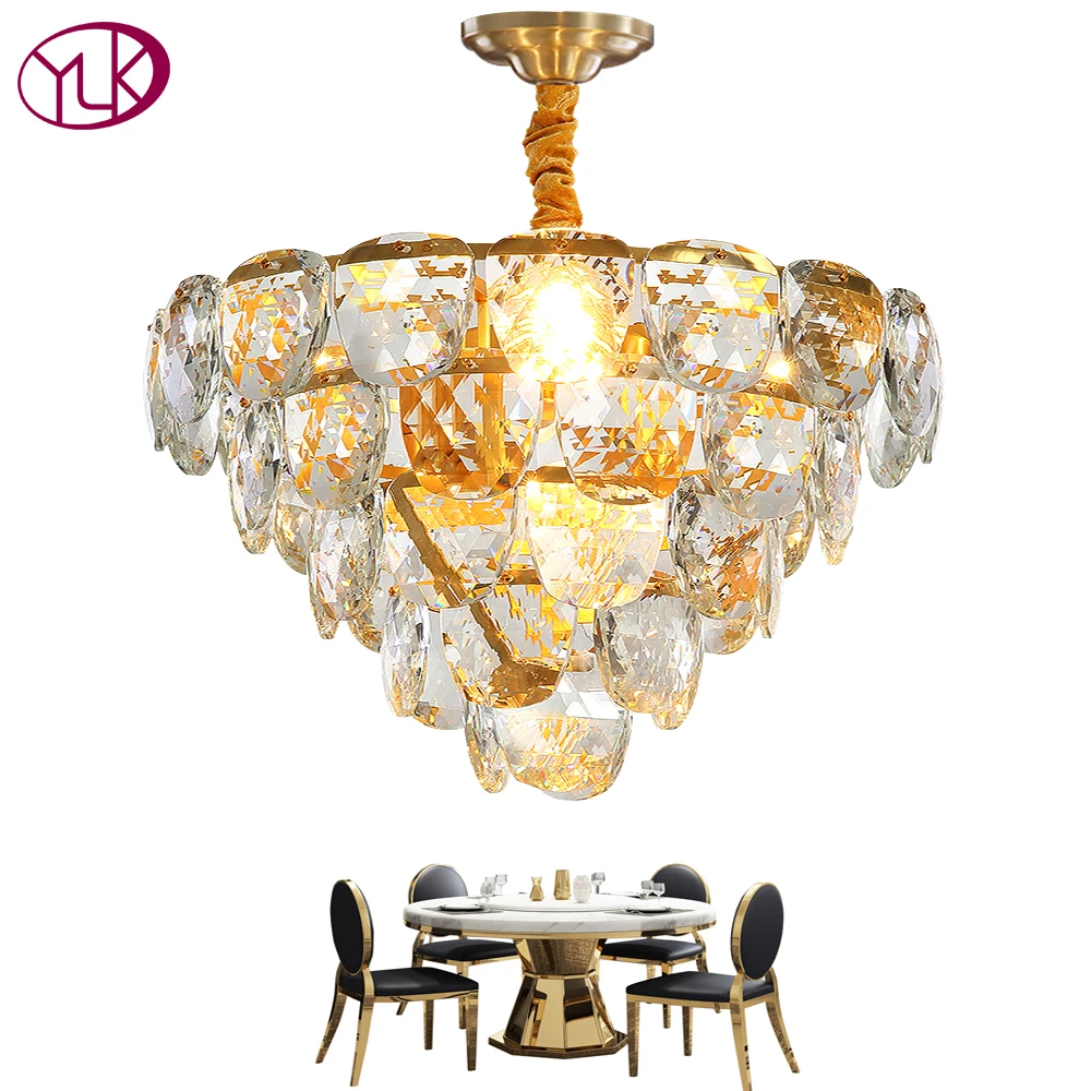 Новая Современная хрустальная люстра для гостиной роскошные золотые домашние