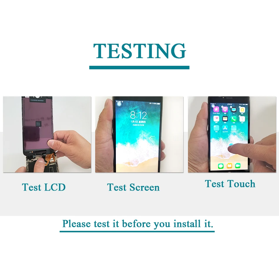 100% без битых пикселей lcd для iPhone 7 7Plus 8 Plus OEM дисплей 3D 5S сенсорный дигитайзер