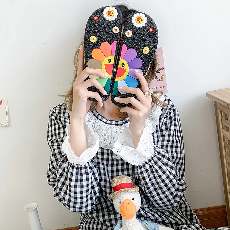 Женские тапочки Милые шлепанцы на плоской подошве в стиле Мураками и