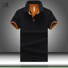 Рубашка-поло мужская с коротким рукавом, хлопок, дышащая, мягкая, однотонная, повседневная, в деловом стиле, уличная одежда, лето 2021