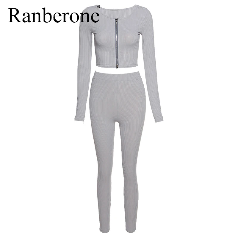 2020 Women's Tracksuit Seamless Yoga Set Zipper Long Sleeve CropTop Female Sweatshirt Set Leggings Fitness Sports Sweatpants