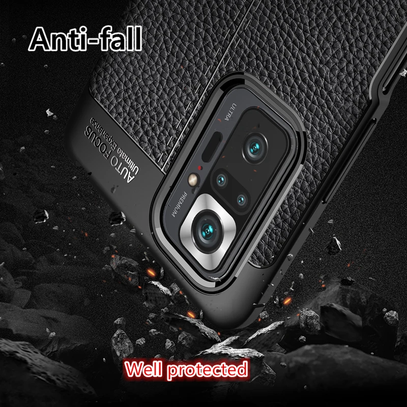 

For Xiaomi Redmi Note 10 Case silicone Shockproof Luxury Leather Case For Xiaomi Redmi Note 10 Pro Cover for Xiaomi Poco X3 NFC