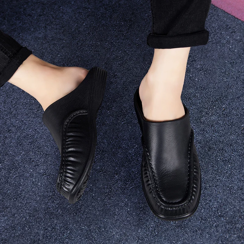 

Home Slippers Casual Shoes Men Men's Slippers Summer Semi-slippers Fashion Indoor Bathroom High Quality Beach Sandals