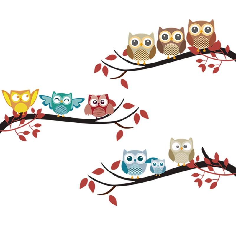 

Owls Wall Stickers Kid Room Decor Boys Girls Children Bedroom Home Decor Murals