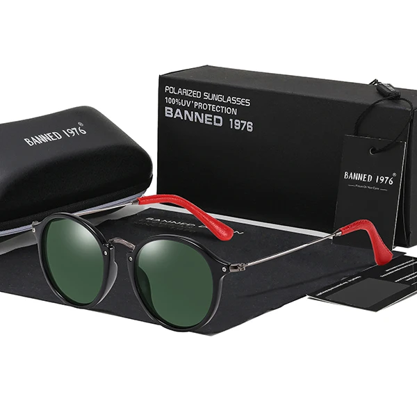 black green TR90+ поляризованные солнцезащитные очки с оправой из нержавеющей стали, модные мужские солнцезащитные очки для вождения, мужские солнцезащитные очки Oculos masculino, мужские солнцезащитные очки - Цвет линз: black green