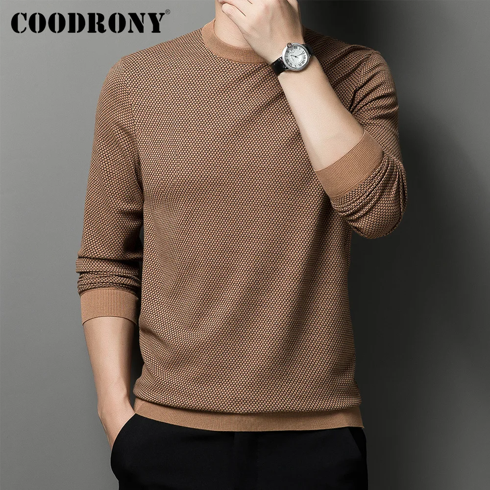

COODRONY Brand Classic Fashion Soft Long Sleeve Men Pure Color O-Neck Slim T-Shirts Spring Autumn New Male Casual Clothing W5002