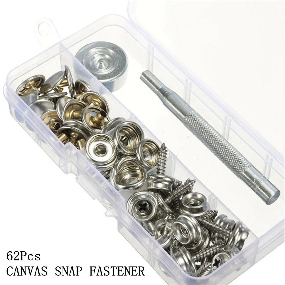 

Accessories Stud Snap Kit Canvas To Screw Press Boat Cover Replacement Silver Stainless Steel 62 Pcs