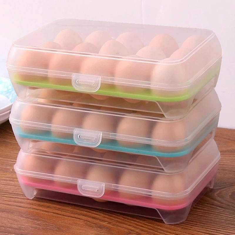 2/4/6/12/15 Grid Egg Storage Box Portable Egg Holder Container for Outdoor Camping Picnic Eggs Box Case Kitchen Organizer Case images - 6