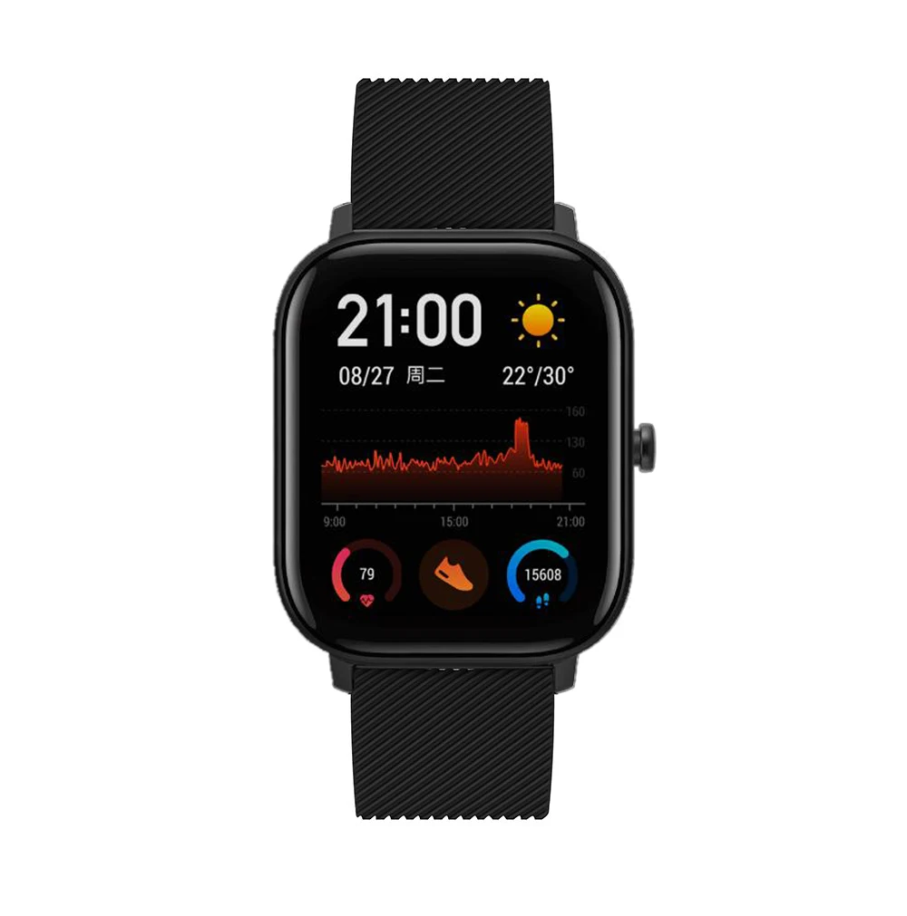Силиконовый ремешок для часов для Xiaomi Huami Amazfit GTS ремешок для часов Amazfit GTR 42 мм/Bip Lite 20 ММ Спортивный сменный Браслет