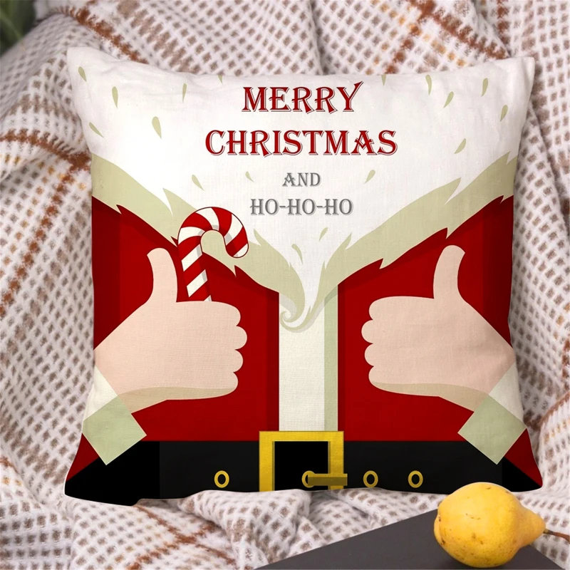 45x45 Рождественский милый мультяшный Рисунок Короткие Плюшевые подушки Чехол для