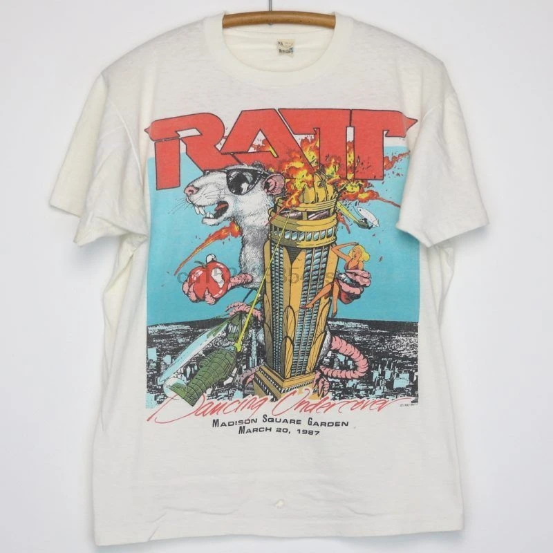 Винтаж RATT 1984 н-ролл тур футболка 80s концерт тройник высокого качества | Мужская