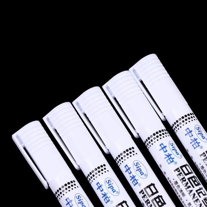 

5pcs/Lot Waterproof Oil Permanent Marker Pens White Color Painting Drawing Pen Set For Metal Metallic Pen Craftwork Supplies