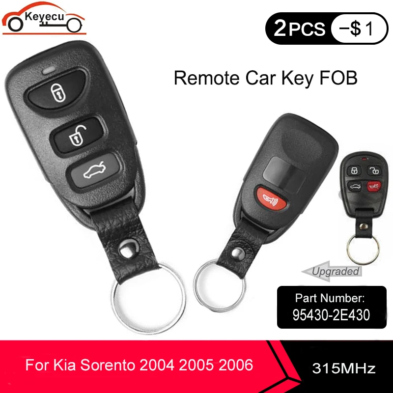 KEYECU запасной дистанционный ключ брелок от машины 315 МГц для Kia Sorento 2004 2005 2006 FCC ID: