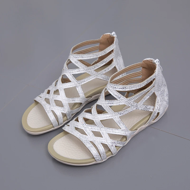 

Summer Ladies Sandals Gladiator Flat Heel Fashion Thin Strip Banquet Pole Dance Casual Comfortable Large Size 43 Free Shipping