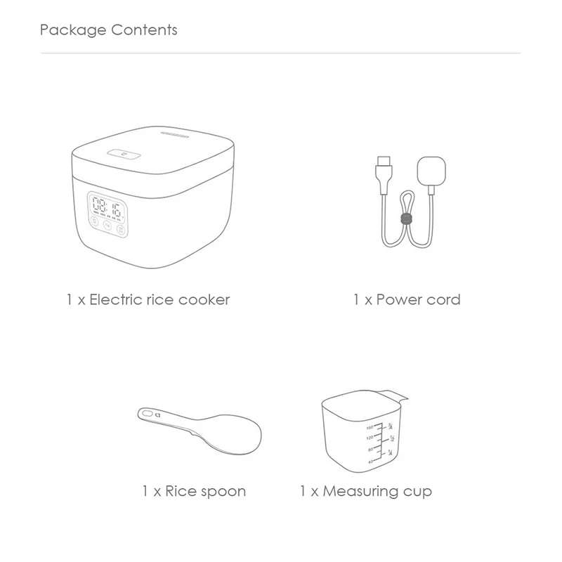 

Xiaomi Mijia Electric Rice Cooker 1.6L Intelligent Automatic Household Kitchen Cooker 1-2 people Led Display Small Rice Cookers