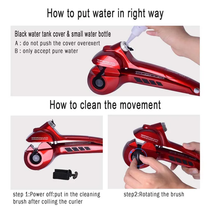 

Steamer Curlers Machine Curling Hair Ceramic Hair Crulers LCD Display Deep Waver Curls For Corrugation Hair Wave Styling Tools