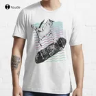 Хлопковая футболка с откидной крышкой в стиле ретро для скейтбординга, кота Тони Хок, кошки, Sk8, фигуристки, гранж-кошка, Sk8Cat