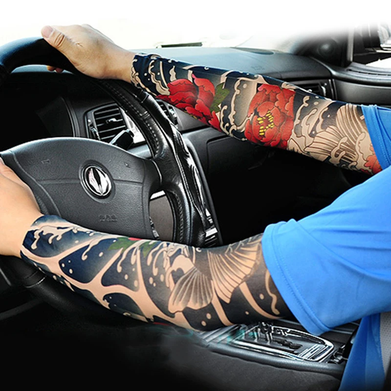 

2Pcs Elastic Arm Warmer Skins Temporary Outside Hiking Riding Anti Sun Tattoo Sleeves Arm Stockings Tattoo sleeves