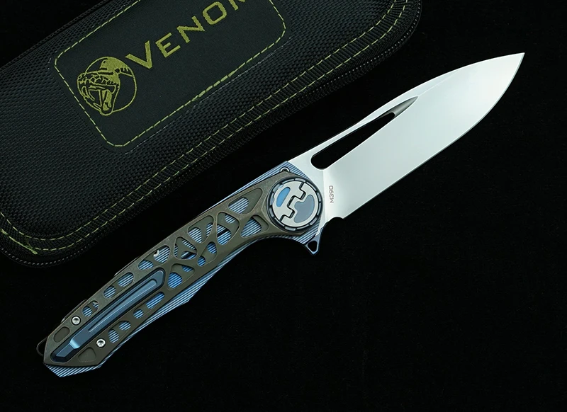 Складной нож VENOM Harpoon KEVIN JOHN шарикоподшипник флиппер-нож M390 титановое углеродное