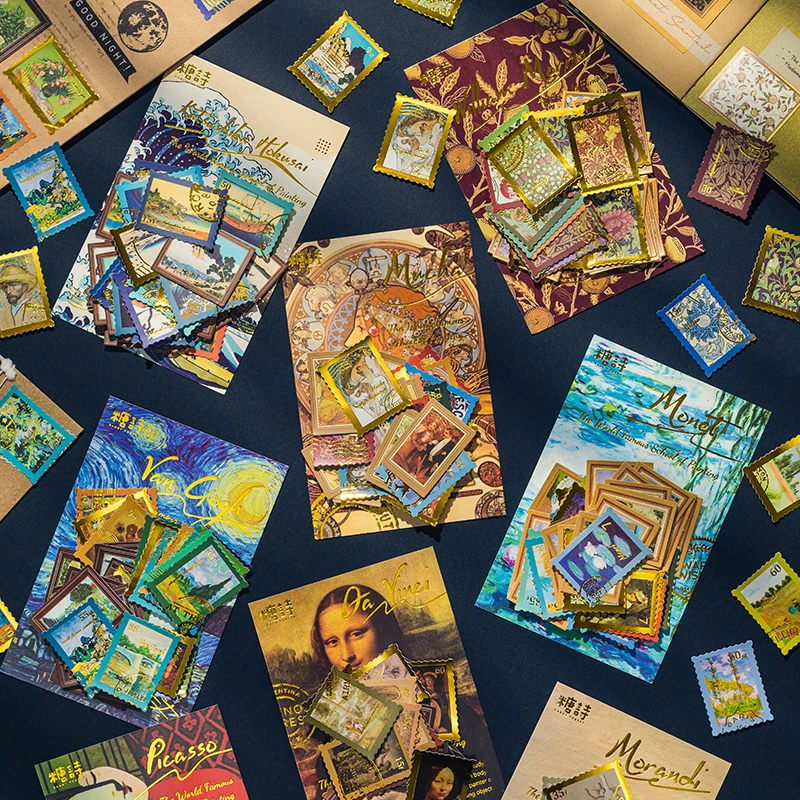 

40 шт./упак. Van Gogh знаменитая картина Наклейка s Эстетическая декоративная дневная фотография наклейка для ноутбуков Скрапбукинг